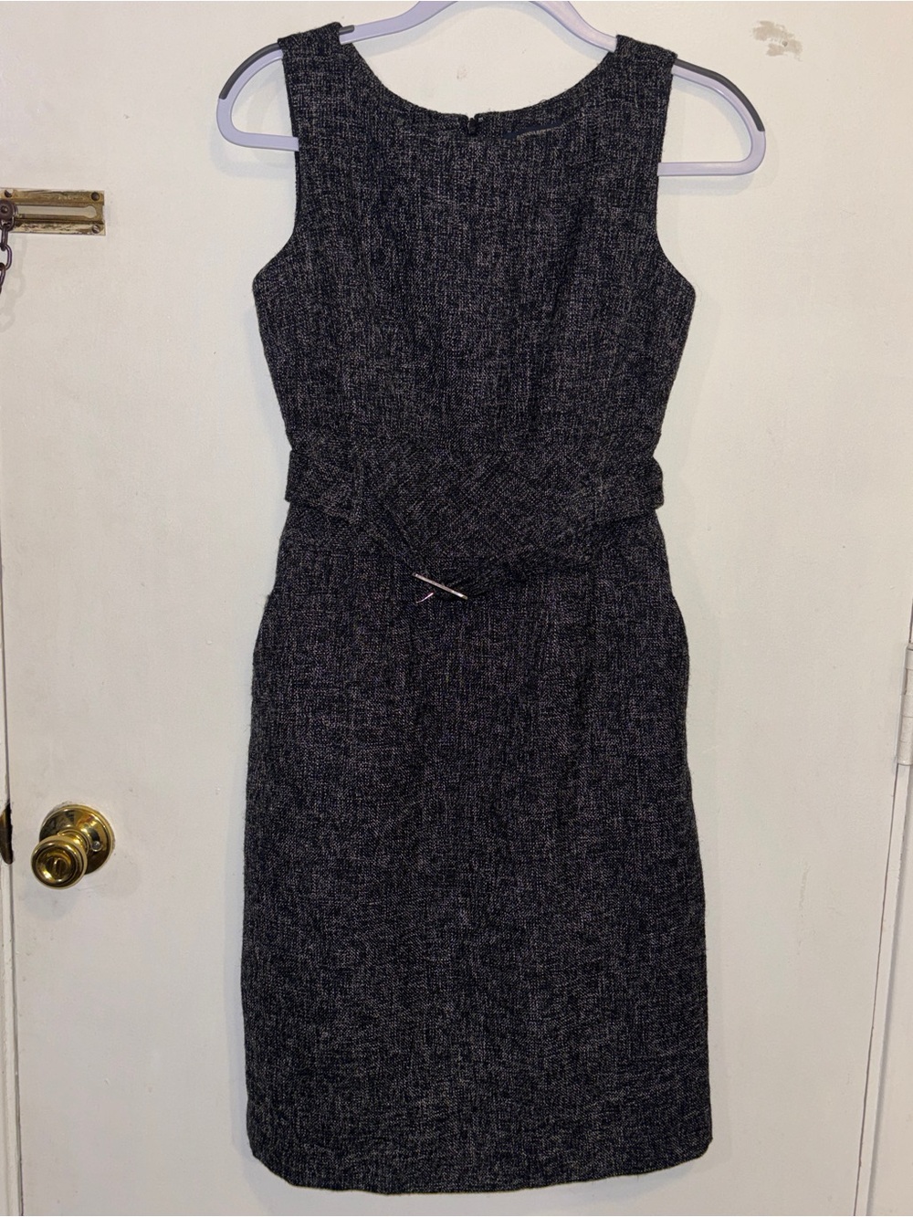 Banana Republic Women's Tweed Belted Sheath Dress Sz 4 Preppy Business Old Money